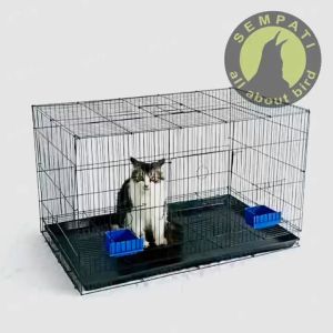 SEMPATI  Sangkar Kandang Umbaran Kucing Size Jumbo XL 76x47x46cm Ekonomis Free 2 Cepuk Plus Tatakan Tangkringan Sangkar Burung Lovebird Kenari Hewan Kucing Anjing Cat Kitten Puppy Hamster Sugar Glider