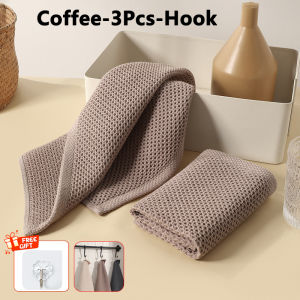 Cotton Towel Soft Absorbent Dishcloth Kitchen Dish Rags Honeycomb Breathable Face Wash Towel Household Cleaning Cloth Wash Cloth