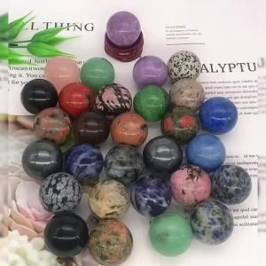 25mm Round Balls Natural Stone Sphere Healing Crystal Amethyst Lapis Energy Gems Globe Massaging Home Decoration Gifts