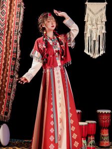 plus Size Hanfu Set with Airplane Sleeves Full Set Waist Length Tang Baozi Daily Spring Thin 200 Pounds Ensemble