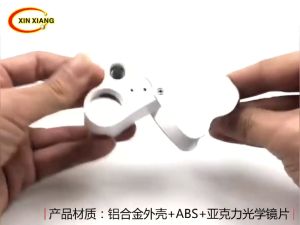 High Quality Kaca Pembesar Lampu LED Untuk Cek Perhiasan Money Mini Microscope 30X / 60X Magnifying Glass