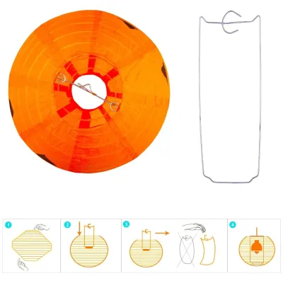 HALLOWEEN Pumpkin Lantern Courtyard Decoration8Pcs 8‑inch LanternDetachable Low‑Cost Decor for Outdoor Halloween Yard Party