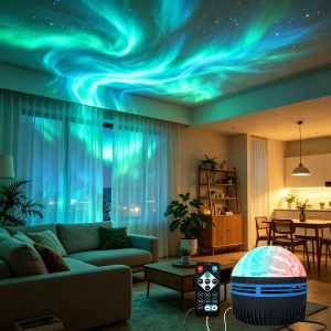 LED Night Light Aurora Projector with Remote Control 7 Lighting Modes Bedroom Atmosphere Lamp Gaming Room Home Party Decor Gift