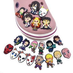 Bandai | Bandai 20pcs set Demon Slayer series Shoe Charms Shoes Decoration Accessorie for Bubble Slides Clogs Sandals Buckle Party gift