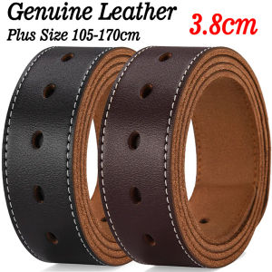 CEXIKA | Mens Genuine Leather No Buckle Belt Vintage Style 105-140 150 160 170cm Plus Size Cowhide Waistband Pin Buckle Belt Accessory