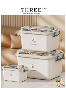 Tlife·Hanlun Large Capacity Multi-layer Medicine Box Home Use Drug Classification Storage Box Family Health Care Organizer