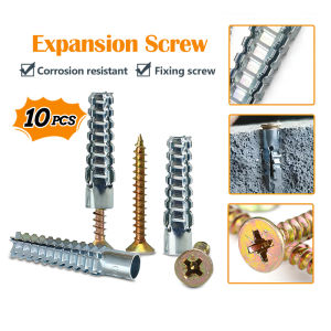 6mm Expansion Screw Set Self Tapping Screw Serrated With Thorns Metal Fastener Anchor Bolt Suitable For Concrete Hollow Walls Brick Walls Plaster Walls And Wooden Walls 膨胀螺丝套装