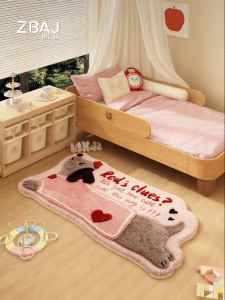 ZHIBAIJIA | Thảm Bên Cạnh Giường Hình Chó Dachshund Màu Hồng Dễ Thương
