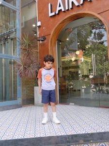 Áo thun cho bé trai Bigfox Miss Meow size đại áo phông ngắn tay cho bé phong cách Hàn Quốc in Basketball cỡ trẻ em 3-11 tuổi 30kg 40kg