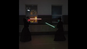 Star Wars Lightsaber (featuring lights sound effects and LEDs) extendable hilt compatible with double-bladed cosplay sabers.