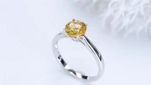 LJLohaspie Jewelry Genuine 1.3 Carats Solid Sterling Silver 925 Ring Natural Citrine Garnet Sky Blue Topaz Peridot Ring Citrine Stone Original Ring Birthstone Ring For Women Jewelry