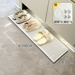Sliding Wheel Shoe Cabinet under Shelf Empty Space No Bending down Shoe Storage Organizer Metal Material for Living Room
