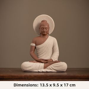 New Chinese Style Ceramic Buddha Statues Home Desktop Decorations Gilded Mahavira Buddha Sunwheel Buddha Amitabha Buddha