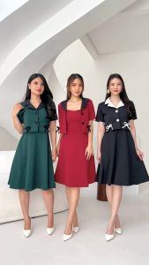 Zaina - Dress Coqquete Aureli - Midi Dress Wanita Lengan Pendek