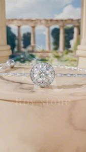 RoyStone - Gelang Wanita Moissanite Sertifikat GRA Original Lapis Emas - New Sunflower Adjust Bracelet