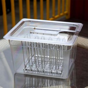 11L Sous Vide Container and Rack Stainless Steel Detachable Divider Separator Vacuum Cooking Machine