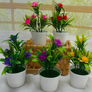 1pc Simulation fake flower pot 5 small lotus simulation small bonsai tabletop decoration