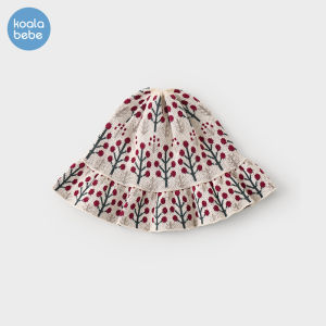 Sweet Soft Pure Cotton Knitted Fisherman Hat for Baby Girls Spring Autumn Red Fruit Retro Style Original Design Chinese Brand