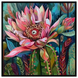 Tranh phong thủy hoa sương rồng tranh treo tường tranh dán tường trang trí phòng khách phòng học phòng ngủ in canvas. CGI - 540