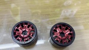 4 Bộ Vành Xe Hợp Kim Nhôm CNC 1.9 Beadlock Đường Kính Ngoài 56mm Dành Cho Xe RC Crawler 1/10 Axial SCX10 D90 TRX4 Phụ Tùng Nâng Cấp RED SPIDER