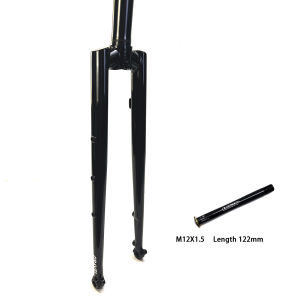 SILVEROCK Chrome Steel Fork Thru Axle M12 x 100mm Gravel Road Bike 700C Flat Mount Disc Brake Kick Scooter Heating Treated Travel Fork