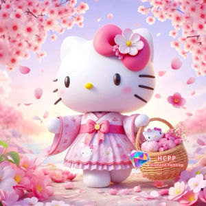 TOPTOY | New 2026 Hello Kitty Cartoon Pink Kawaii Diamond Painting Kit Square Round Diamond 5D DIY Mosaic Handmade Art Gift Home Decor
