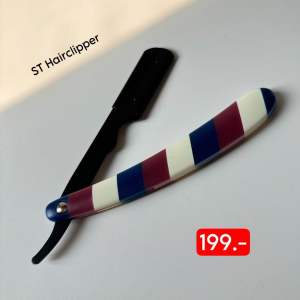 ด้ามมีดโกน ลายบาร์เบอร์ สีขาวดำน้ำเงิน น้ำหนักเบา