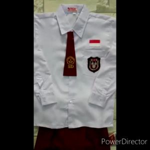 PROMO! Setelan Seragam Sekolah Merah Putih Anak SD Lengan Panjang Satu Set