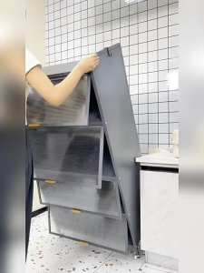 ตู้วางของ 3/4/5ชั้น วางของในครัวอเนกประสงค์ ฝาปิดอะคริลิคกันฝูง กันแมลง สไตล์มินิมอล ตู้วางของ