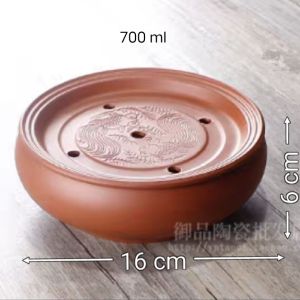 ถาดรับน้ำ ถาดชาเซรามิกดินเผา ทั้งใบมีร่องสำหรับเทน้ำชาทิ้งลงด้านล่าง เหมาะสำหรับกาชงชาและถ้วยชา紫砂茶盘