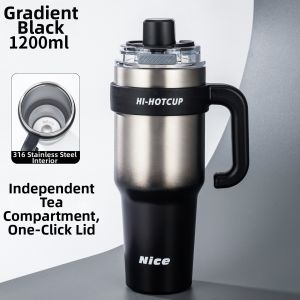 Stainless Steel One-Click Opening Thermal Mug Outdoor Portable Ice Retention