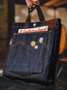 MADEN | Retro Denim Embroidery Large Capacity Handheld Tote Bag
