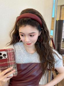 Retro Wine Red Hair Clip Womens Simple Anti-slip Hairband Non-compressive Stylish Hair Accessories Original Design Fresh out