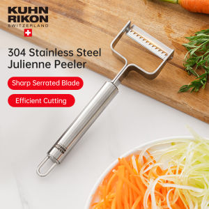KUHN RIKON Stainless Steel Julienne Peeler Fruit Peeler Vegetable Grater Kitchen Slicer for Carrot Potato Cucumber