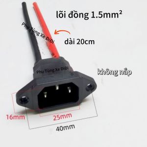 giắc sạc vuông xe đạp điệndây nguồn cắm bình xe điệnphụ tùng phụ kiện lắp xe điệnrắc xe đạp điện xe máy điện