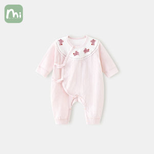 MIAIXIONG | Bodysuit Bé Gái Tròn Tháng Cotton