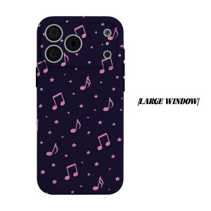 BILIBILI | Dark Purple Music Note Star Phone Case for iPhone 18 17 16 15 14 13 12 11 Air Pro Max Plus Double-layer Cover