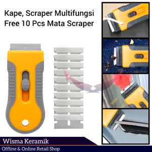 Scraper multi fungsi alat kape multifungsi bonus 10 mata scraper kaca keramik