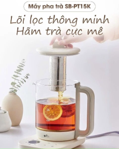 Bình thùy tinh pha trà giữ nhiệt Bear 1.5L SB-PT15K công suất 1000W bảo hành 18 tháng chính hãng