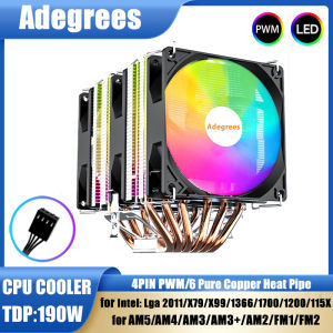 X99 RGB CPU Air Cooler 6 Heatpipes 4PIN PWM PC Processor Radiator For Intel LGA 1151 1156 1200 1700 2011 X79 AMD AM2 AM3 AM4 AM5