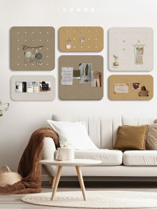 Colorful Cork Board Wall Decals Nursery Entrance Sofa Background Wall Decorations Thickened Felt Pins Included Coffee Beige Light Camel Yellow