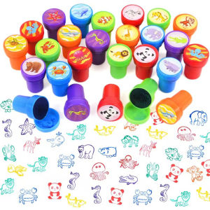 10/20/30PCS Random Pattern Cartoon Stamp Assorted Various Style DIY Scrapbooking Decorative Stamp Colorful Reward Prize Gift ZYF