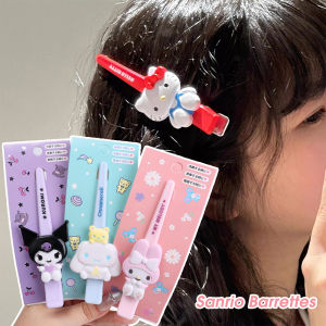 Cartoon Sanrio Cinnamoroll Kuromi Hello Kitty Melody Long Hair Clip Side Bangs Hairpin Barrette Children Girls Gift
