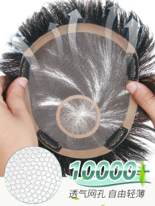 Mens Short Hair Wig Handmade Real Hair Stylish Invisible Top Full Hand Knit Mediterranean Bald Head Mens Piece Increase Confidence