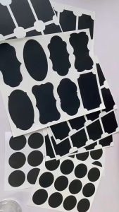 100pcs Chalkboard Label Sticker Hitam Stiker Label Blackboard Dengan Pena Dapur Bumbu Stiker