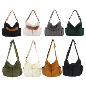 Women Canvas Shoulder Bag with Spacious Interior and Stylish Design for Daily Commutes