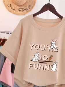 plus Size Womens T-Shirt Summer 2023 Loose Versatile Design Half Sleeve round Neck Print Commute Style Special Large Size