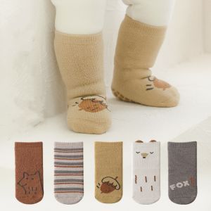 0-5Years Baby Anti Slip Floor Socks For Boys Girls Winter Childrens Thick Terry Warm Anti-slip Cartoon Socks Kids Accessories