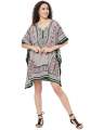 KAFTAN MINI DRESS BOHEMIAN DASHIKI BOHO TRIBAL PRINT SUMMER BEACH CASUAL COMFORTABLE V-NECK WEAR. 