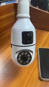 V380 Pro 360 ° CCTV Kamera Dua Kamera CCTV Bulb Intelligent WIFI 5G/2.4G 8MP Automatic Tracking Pan Tilt Control Camera CCTV with Alarm